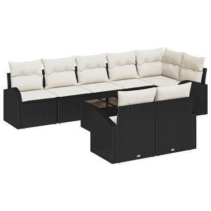 Havesofa Sæt Sort og Cream 55 x 55 x 37 cm polyrattan