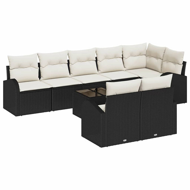 Havesofa Sæt Sort og Cream 55 x 55 x 37 cm polyrattan