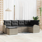 Havesofa Sæt Lysegrå polyrattan