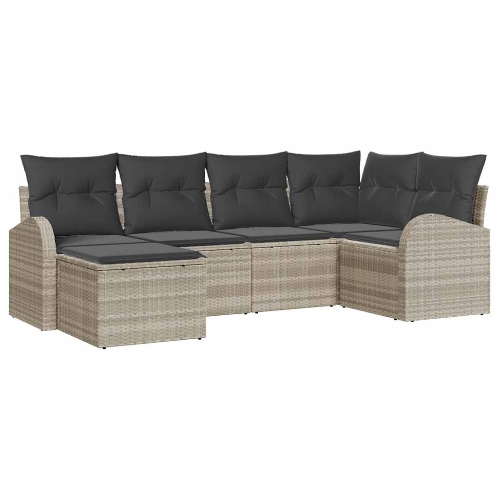 Havesofa Sæt Lysegrå polyrattan