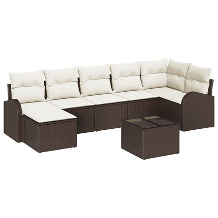 Havesofa Sæt 8 stk. Brun [Syntetisk]: Poly Rattan