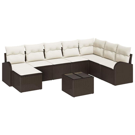 Havesofa Sæt 9 stk. Brun [Syntetisk]: Poly Rattan