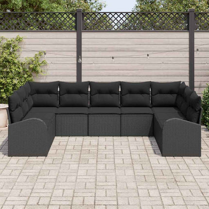 Sofa Sæt med pude Sort Poly Rattan