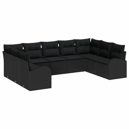 Sofa Sæt med pude Sort Poly Rattan
