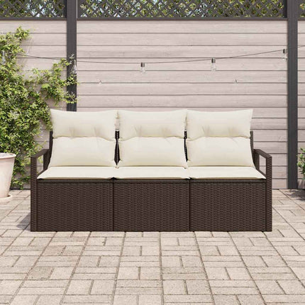 Sofa Sæt 3 pcs Brun polyrattan