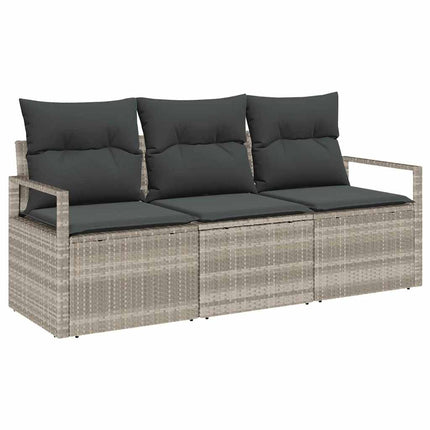 Sofa Sæt 3 pcs Lysegrå polyrattan