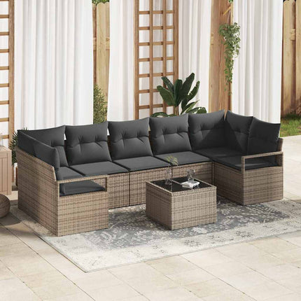 Sofa Sæt 8 pcs Grå polyrattan