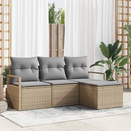 Sofa Sæt 4 pcs Beige polyrattan