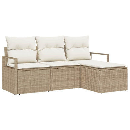 Sofa Sæt 4 pcs Beige polyrattan