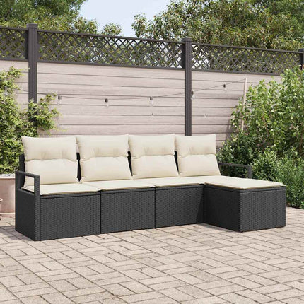 Sofa Sæt 5 pcs Sort polyrattan