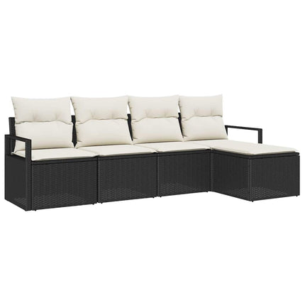 Sofa Sæt 5 pcs Sort polyrattan