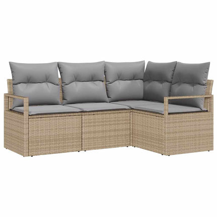 Sofa Sæt 4 pcs Beige polyrattan