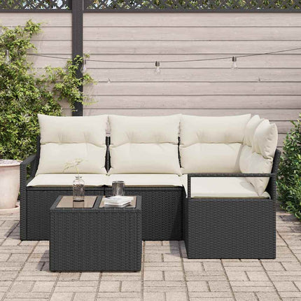 Sofa Sæt 5 stk. Sort polyrattan