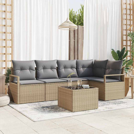 Sofa Sæt 6 pcs Beige polyrattan