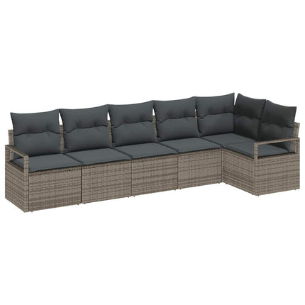 Sofa Sæt 6 pcs Grå polyrattan
