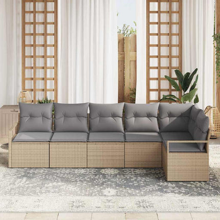 Sofa Sæt 6 pcs Beige polyrattan