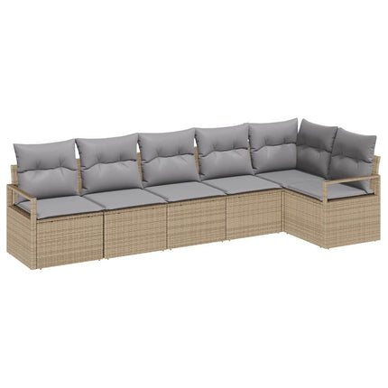 Sofa Sæt 6 pcs Beige polyrattan