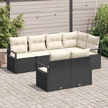 Sofa Sæt 7 stk. Sort polyrattan