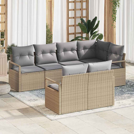 Sofa Sæt 7 pcs Beige polyrattan