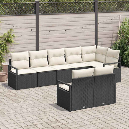 Sofa Sæt 8 pcs Sort polyrattan