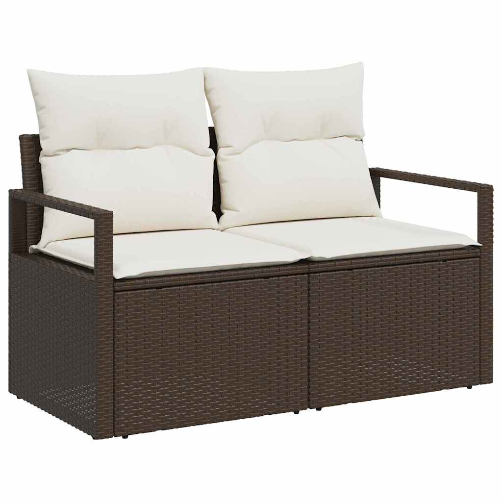 Sofa Sæt 8 pcs Brun polyrattan