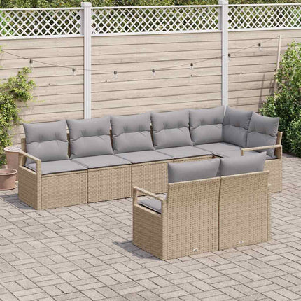 Sofa Sæt 8 pcs Beige polyrattan