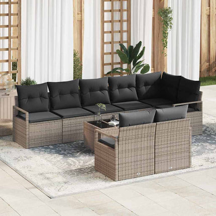 Sofa Sæt 9 pcs Grå polyrattan