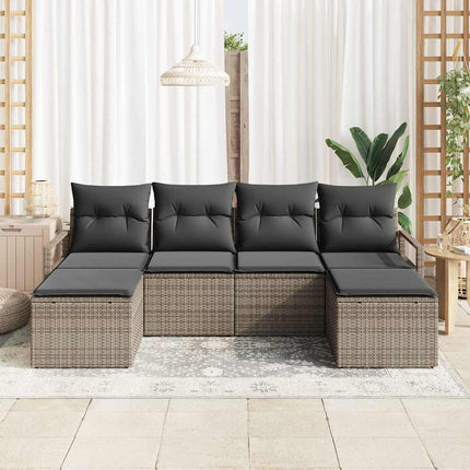 Sofa Sæt 6 pcs Grå polyrattan