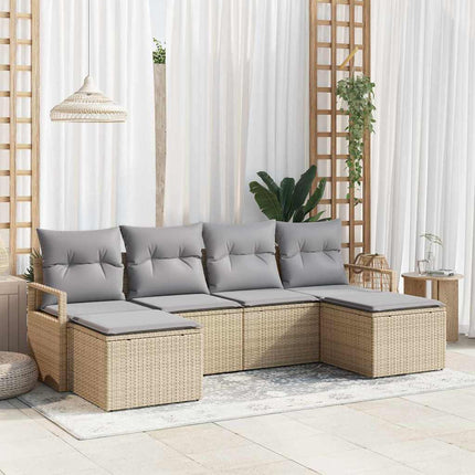 Sofa Sæt 6 pcs Beige polyrattan