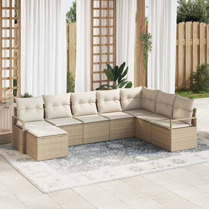 Sofa Sæt med pude 8 pcs Beige polyrattan