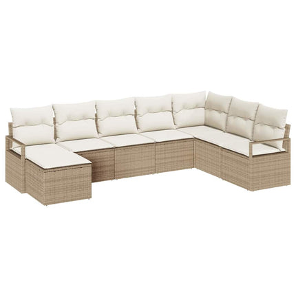 Sofa Sæt med pude 8 pcs Beige polyrattan