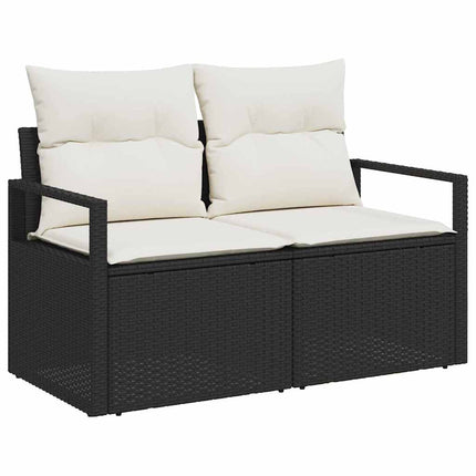 Sofa Sæt 7 stk. Sort polyrattan