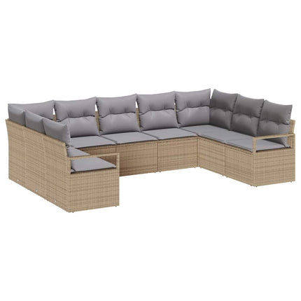 Sofa Sæt 9 stk. Beige polyrattan