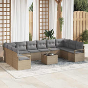 Sofa Sæt med pude 11 pcs Beige polyrattan