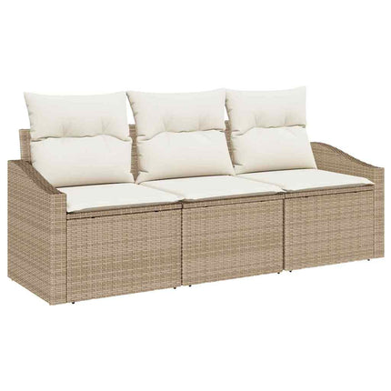 Sofa Sæt med pude 3 pcs Beige polyrattan