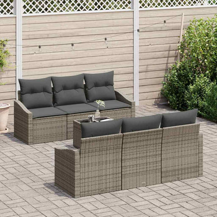 Sofa Sæt med pude med pude 7 pcs Grå polyrattan