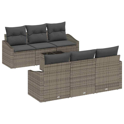 Sofa Sæt med pude med pude 7 pcs Grå polyrattan