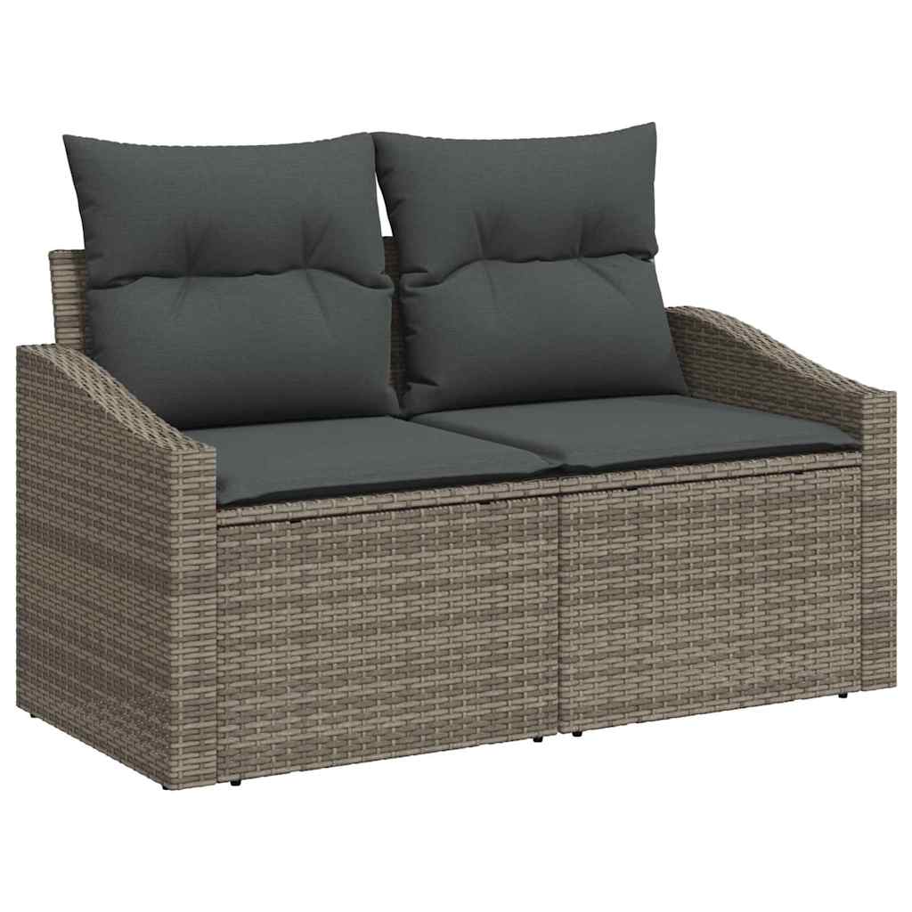 Sofa Sæt med pude med pude 7 pcs Grå polyrattan