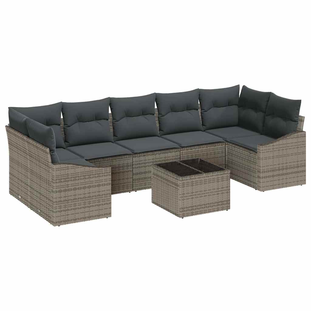 Sofa Sæt med pude med pude Grå 55 x 55 x 37 cm polyrattan