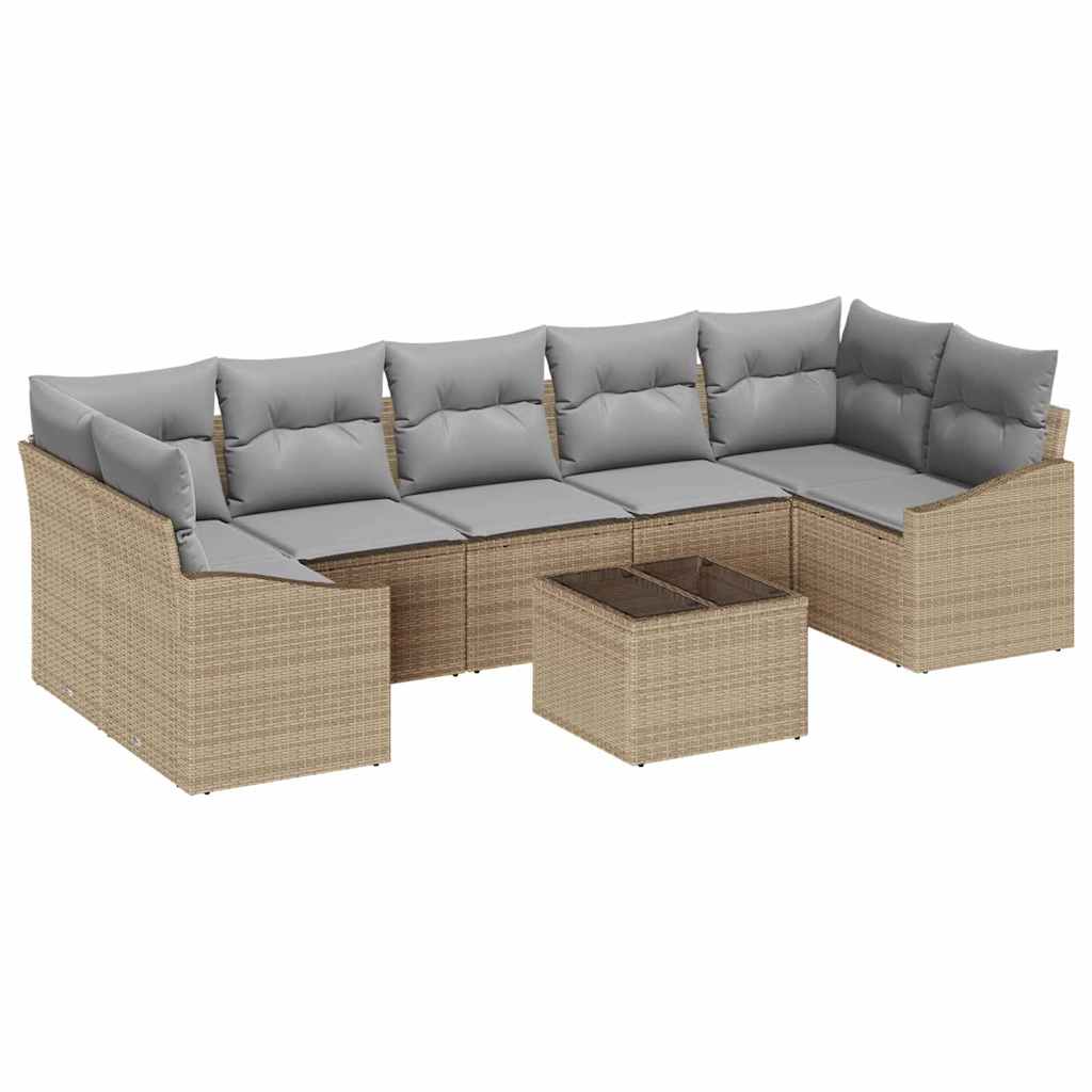 Sofa Sæt med pude Beige og lys grå 55 x 55 x 37 cm polyrattan