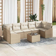 Sofa Sæt med pude Beige og creme 55 x 55 x 37 cm polyrattan