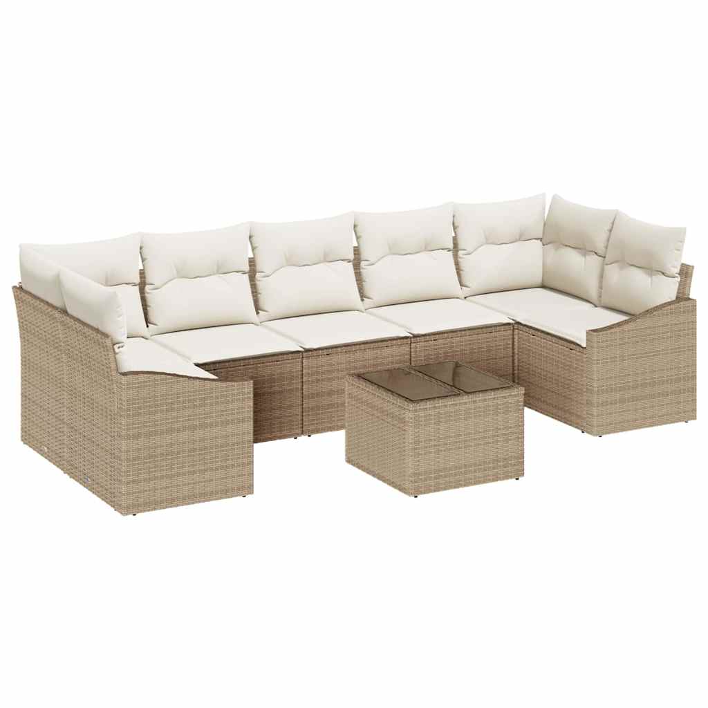 Sofa Sæt med pude Beige og creme 55 x 55 x 37 cm polyrattan