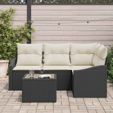 Sofa Sæt 5 stk. Sort polyrattan