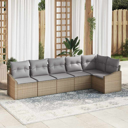 Sofa Sæt 6 stk. Beige polyrattan