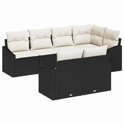 Sofa Sæt 7 stk. Sort polyrattan