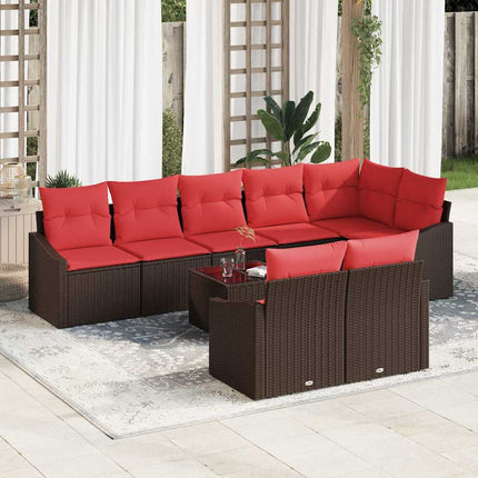 Sofa Sæt 9 stk. Brun polyrattan