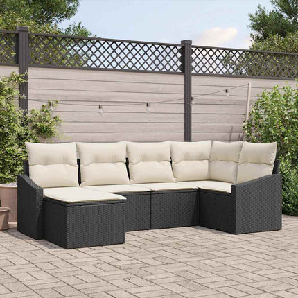 Sofa Sæt 6 stk. Sort polyrattan