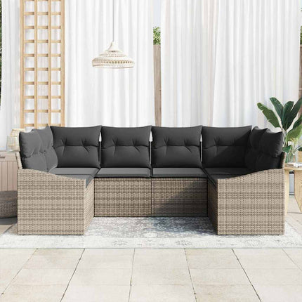Sofa Sæt 6 stk. Grå polyrattan