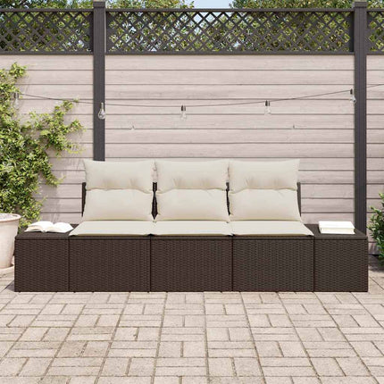 Sofa Sæt 3 stk. Brun polyrattan