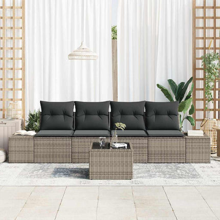 Sofa Sæt 5 stk. Grå polyrattan
